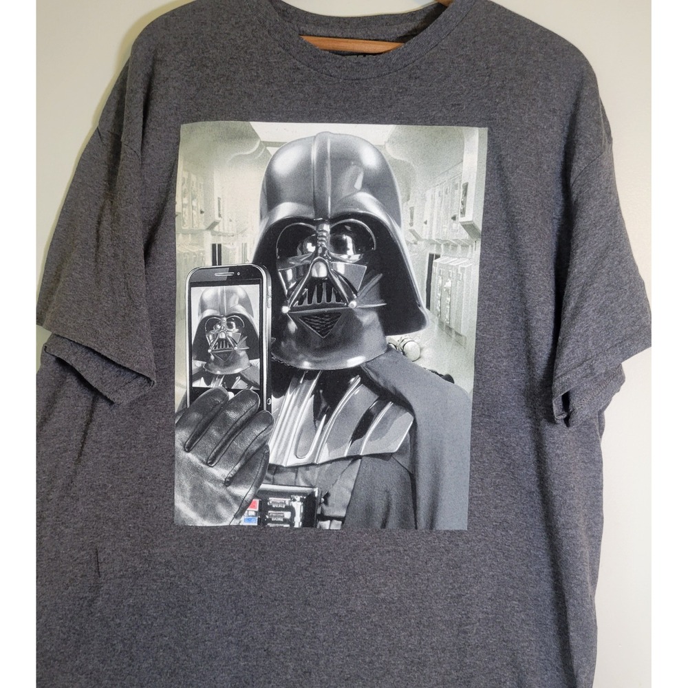Star Wars Darth Vader Selfie Graphic T-Shirt Mens XL Fifth Sun Charcoal Gray Tee